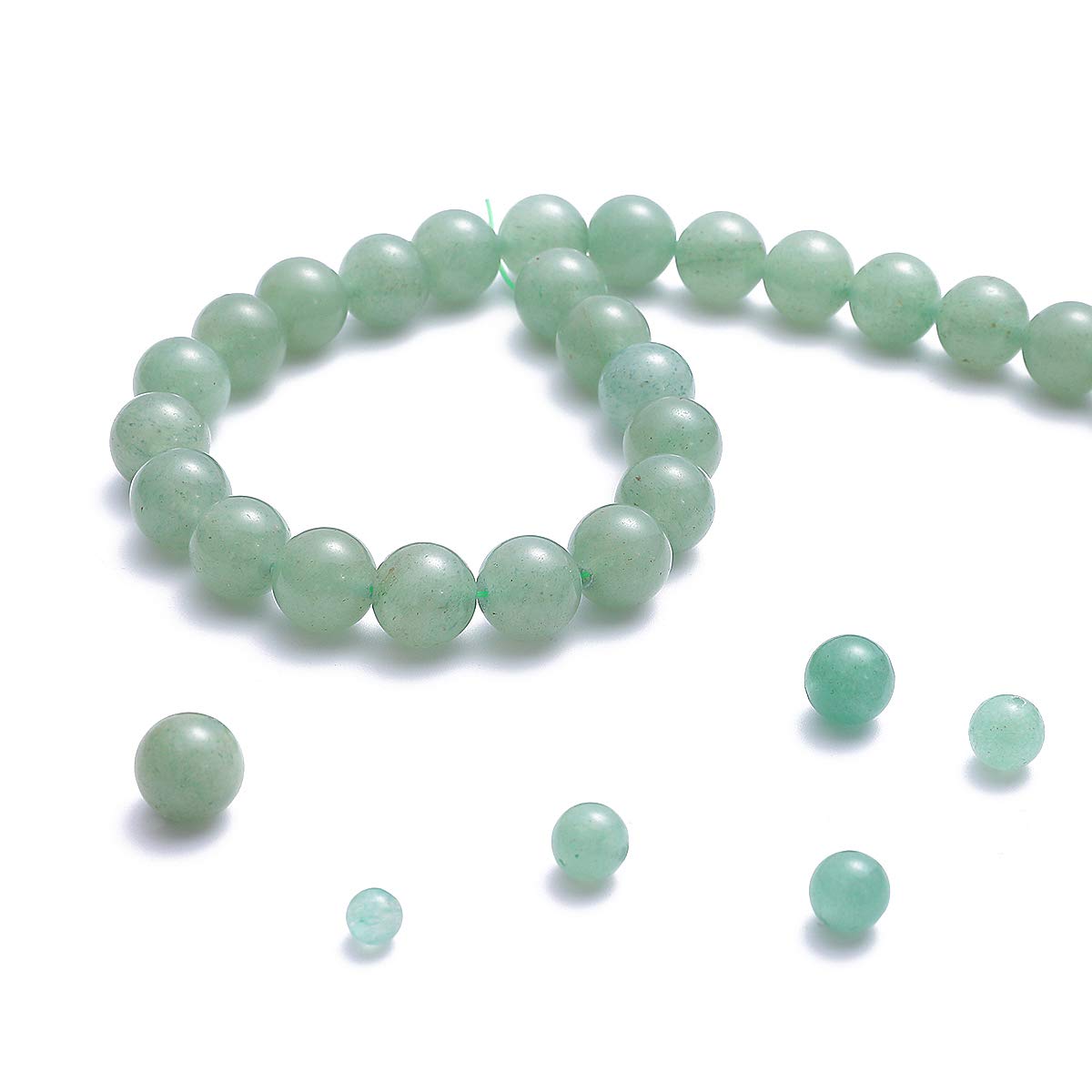 BEADIA Natural Green Aventurine Jade Stone Round Loose Semi Gemstone Beads for Jewelry Making 12MM 32PCS