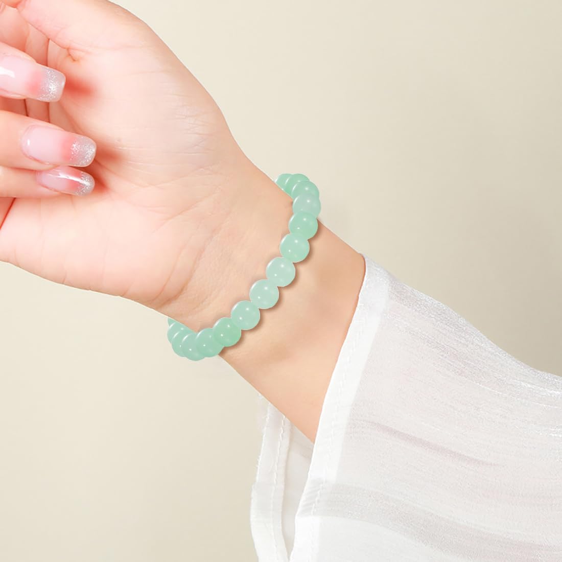 Udolfly Womens Crystal Beaded Bracelets for Women Men Protective Energy Bracelet Natural Gemstone Bead Bracelet 4mm Aventurine