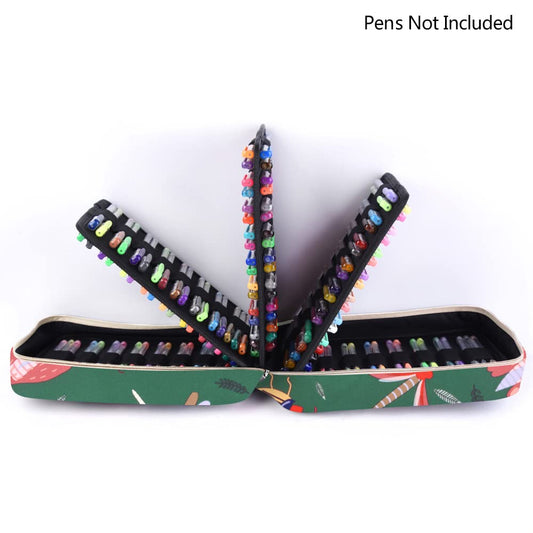 Pencil Case Holder Slot - Holds 202 Colored Pencils or 136 Gel Pens with Zipper Closure - Large Capacity Polyester Pen Organizer for Watercolor Pens or Markers - Perfect for Artist Green Dragonfly