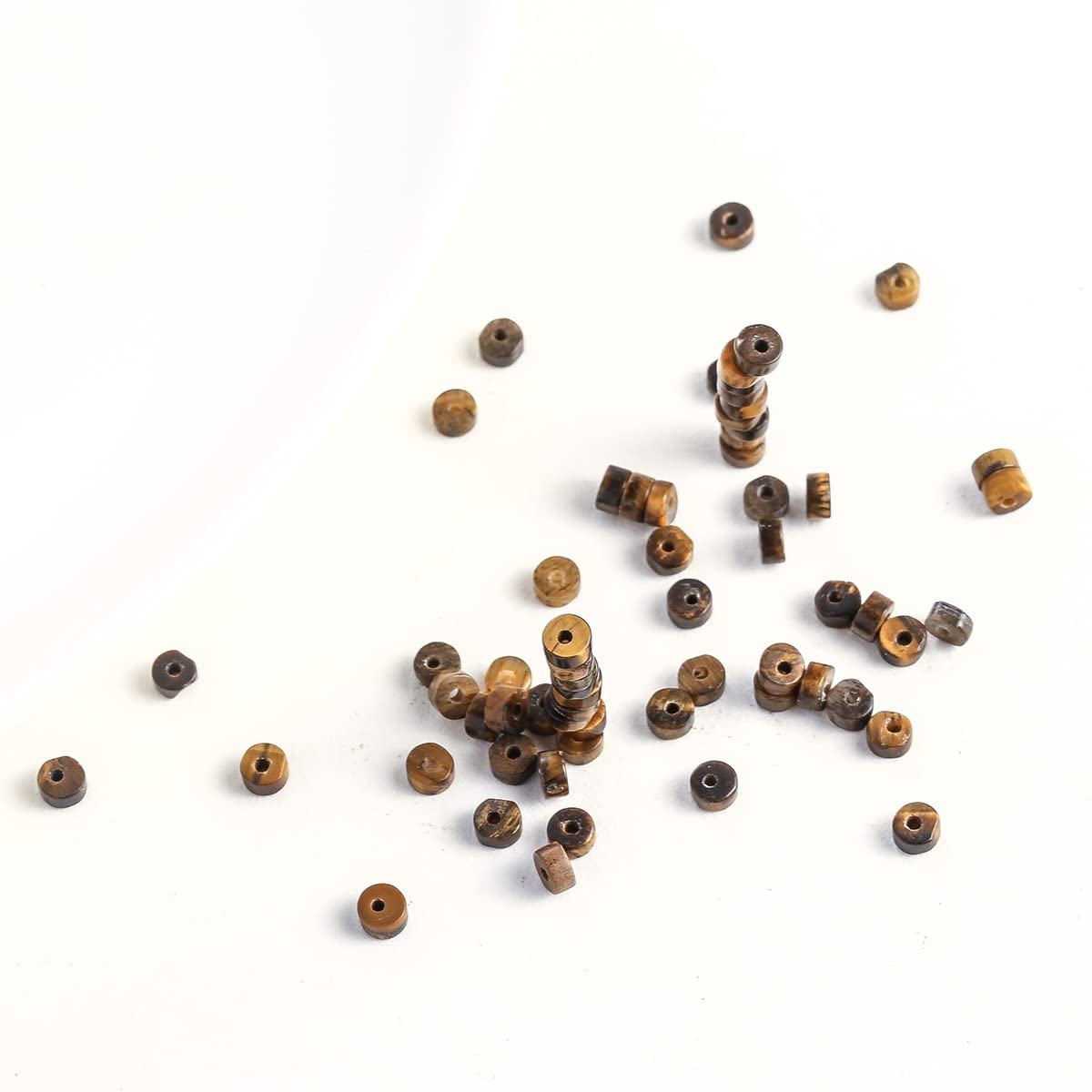 Natural Yellow Tiger Eye Stone Spacer Beads 4x2mm 38cm/str Flat Round Loose Semi Gemstone Caps for Making Bracelets Necklace