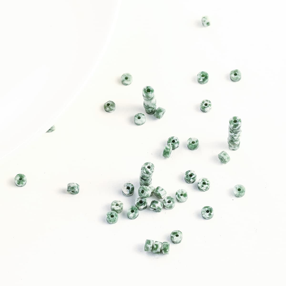 Natural African Jade Stone Spacer Beads 4x2mm 38cm/str Flat Round Loose Semi Gemstone Caps for Making Bracelets Necklace