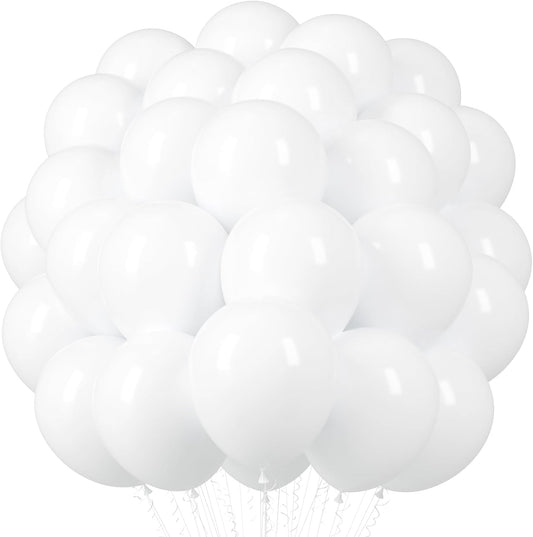 Voircoloria White Pearl Latex Balloons - 12 Inch, 66 Pack | Perfect for Weddings, Birthdays & Showers