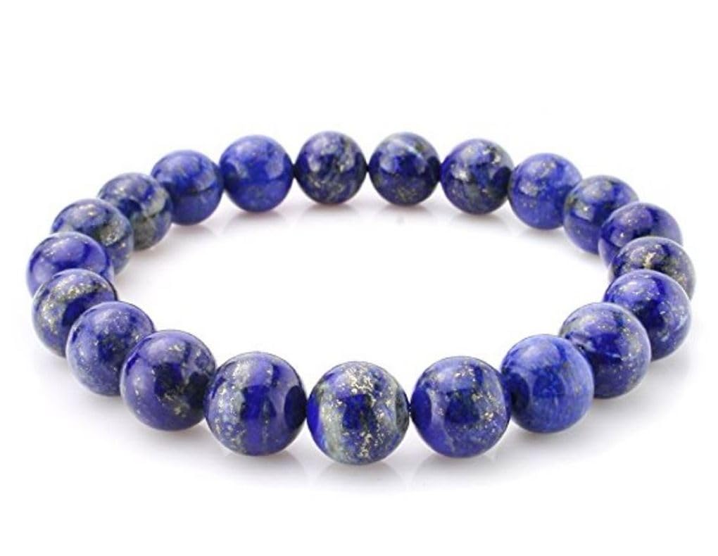 Adabele 1pc Real Natural Blue Lapis Lazuli Gemstone Beaded Bracelet 8 inch Stretch Chakra Healing Crystal Stone Jewelry Women Mom Gift GB8-C20
