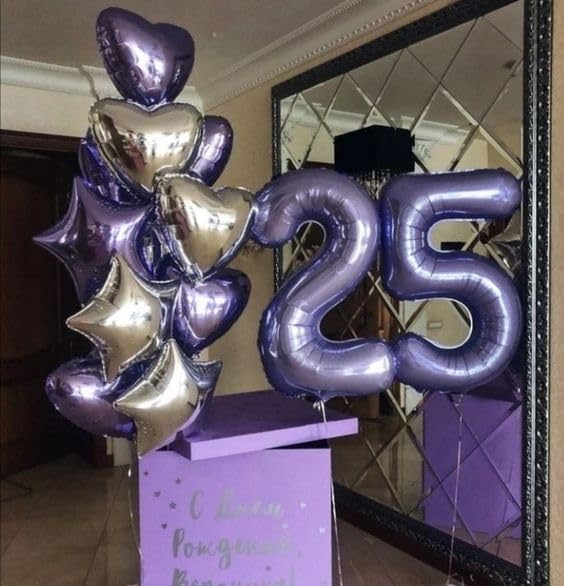 Purple Number 16 Balloon - 40 Inch Giant Foil Balloon for 16th Birthday Party Decorations