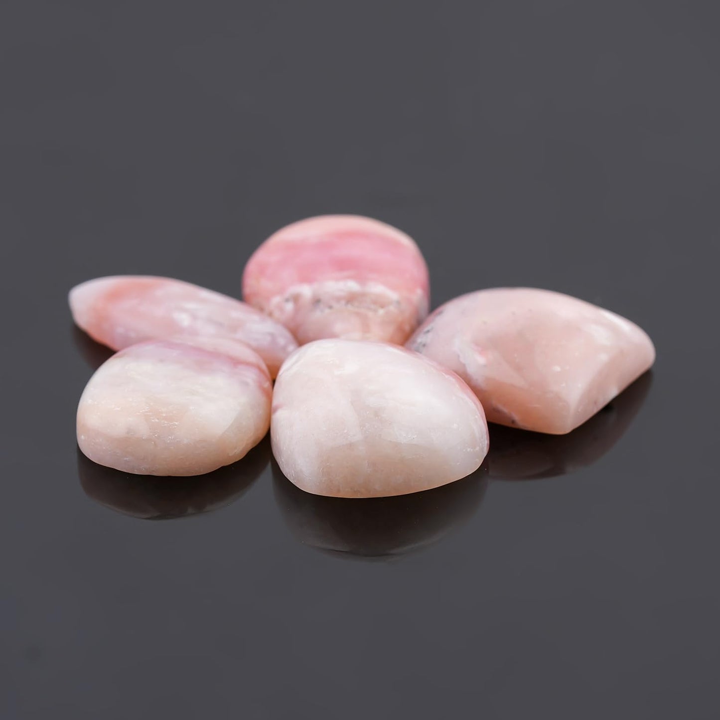 ColouredRocks (5pcs. PINK OPAL, Mix Shape, Natural Cabochon Crystals, Loose Gemstone, Wholesale Polished Supply, Jewelry Making, DIY Craft, Gem Collection (15-18mm free size)