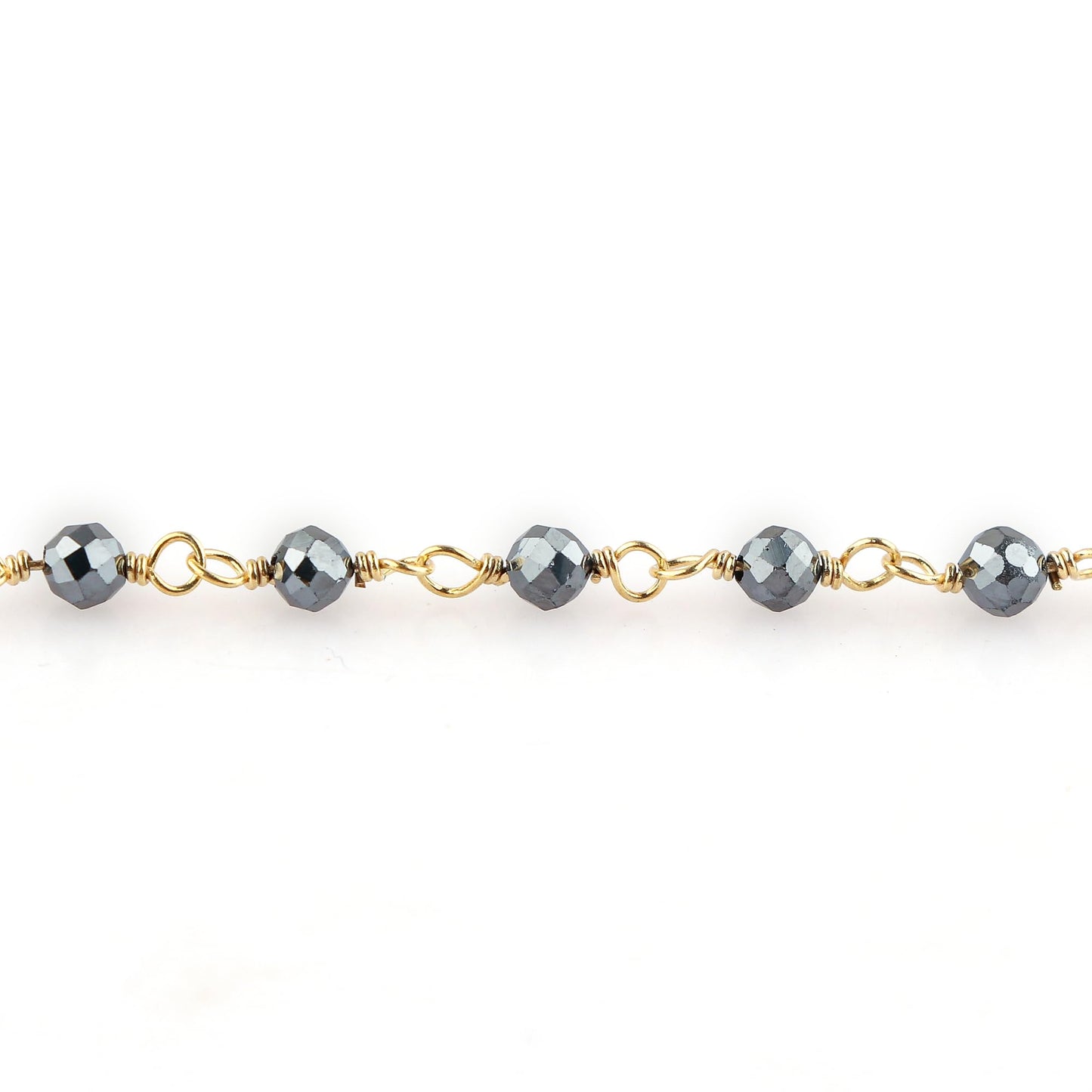 CRYSTALINES Natural Teraherts Gemstones Rosary Bracelet, Handmade Gold Plated Jewelry, Wire-Wrapped, Beaded Rosary Chain, Healing Crystals, Women Bracelet, Adjustable Chain, 7+1inch, A Grade