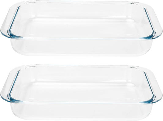 Regine Switzerland 1-Quart Tempered Glass Baking Dishes - Personal Sized Oblong Cookware (2 Pack)