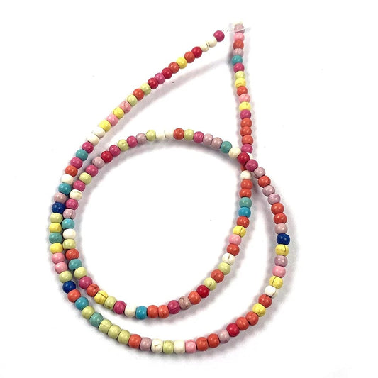 4mm 90pcs Beads Howlite Turquoises Bracelets Pendants Charms Earrings Round Accessories Crafts Wholesale Vintage (4mm, Mix Color)