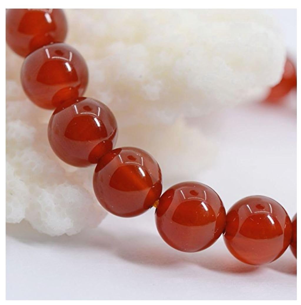 Adabele Real Natural Carnelian Red Agate Bracelet 8.5 inch Stretch Red Gemstone Beaded Bracelet Chakra Healing Crystal Stone Jewelry Women Mom Gift (Unisex) GB8-D29