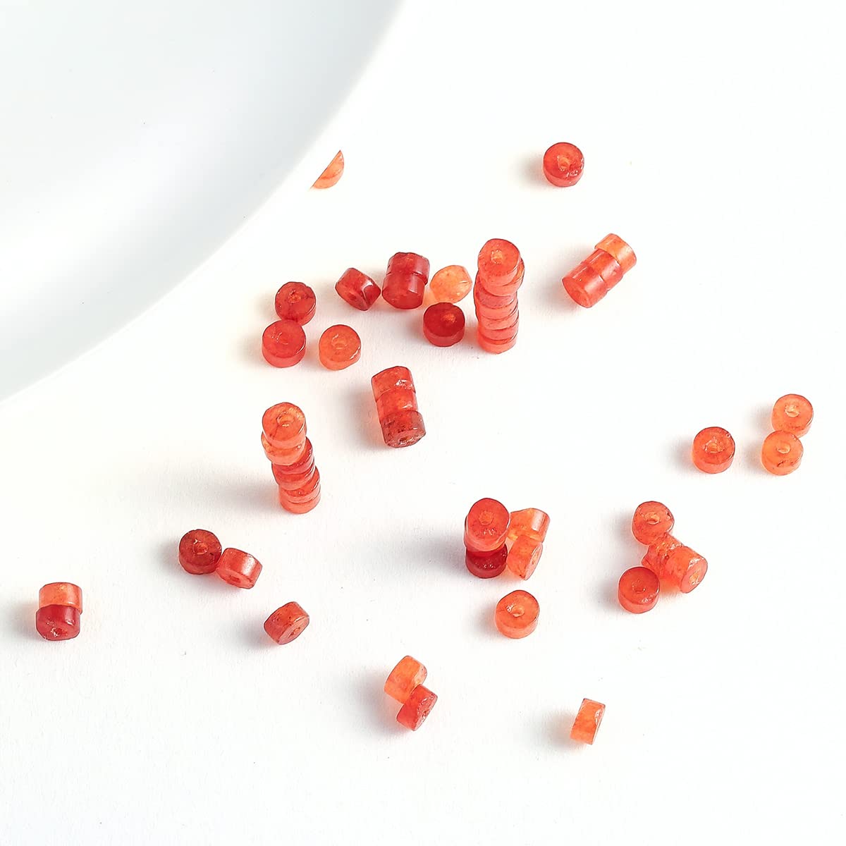 Natural Red Agate Stone Spacer Beads 4x2mm 38cm/str Flat Round Loose Semi Gemstone Caps for Making Bracelets Necklace