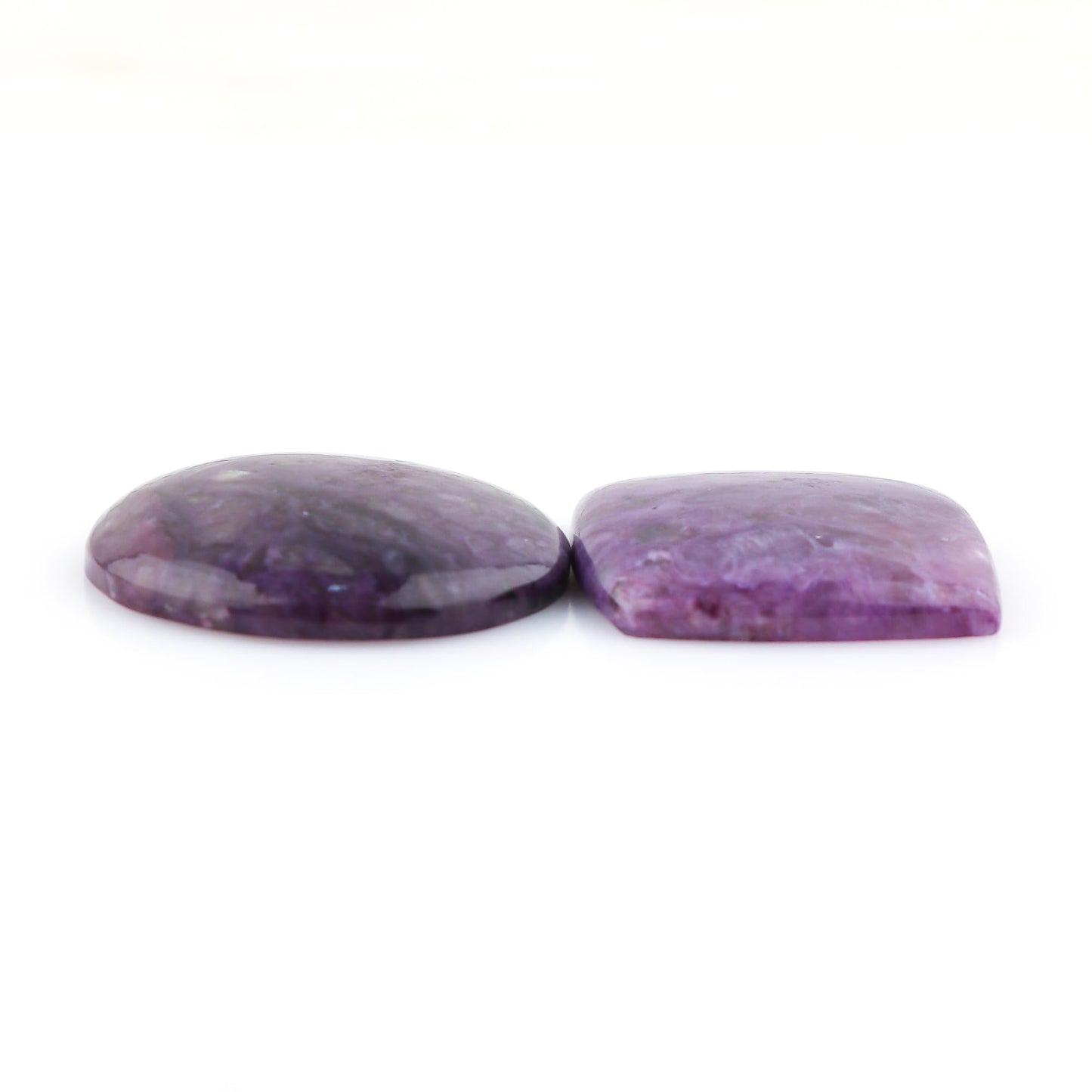 CRYSTALIS Wholesale Natural Charoite Loose Gemstone Bulk Cabochons Jewelry Making Supply, Chakra Healing Polished Stones, Wire Wrapping, DIY, Gem Collection, 2pcs, 25mm+