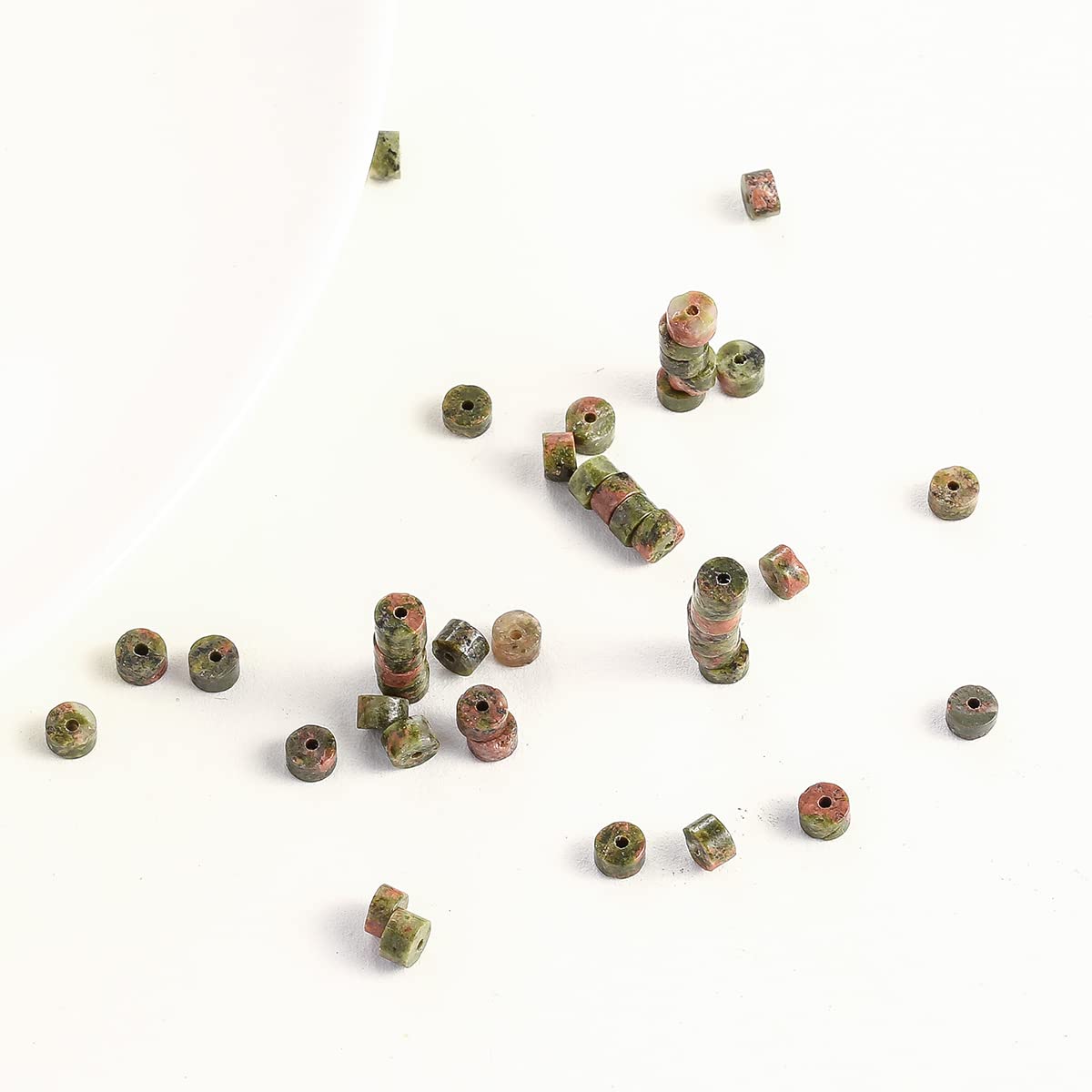 Natural Unakite Stone Spacer Beads 4x2mm 38cm/str Flat Round Loose Semi Gemstone Caps for Making Bracelets Necklace