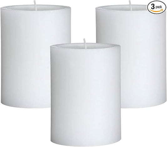 Mister Candle - 3 inch by 4 inch Tall Citronella Scented Pillar Candles (Set of 3) - Indoor & Outdoor Use