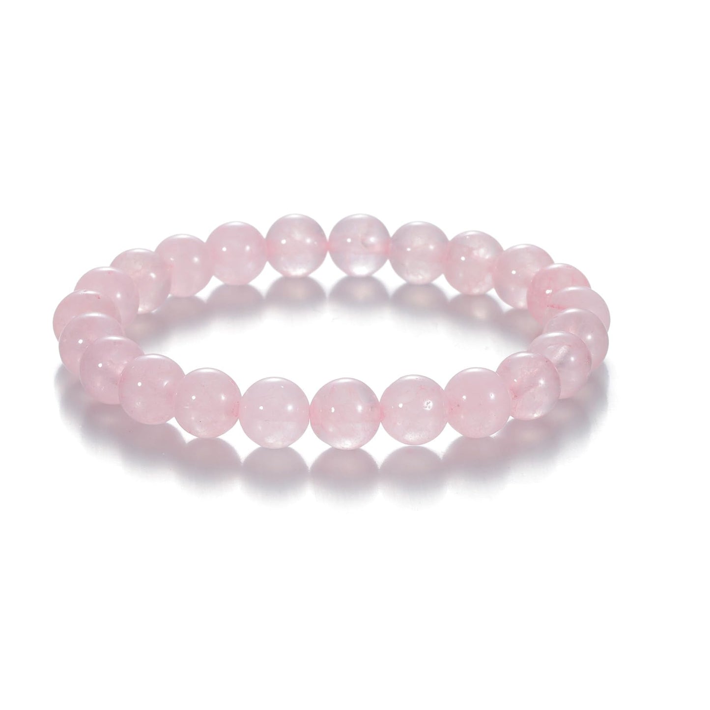 Udolfly Womens Crystal Beaded Bracelets for Women Men Protective Energy Bracelet Natural Gemstone Bead Bracelet 8mm Rose Quartz