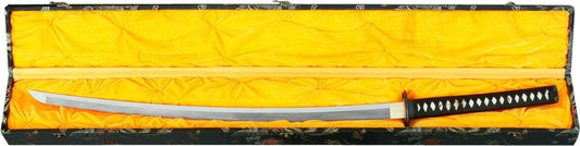 Munetoshi 44" Deluxe Brocade Locking Katana Display Silk Case Carrying Box Gift Collection Holder