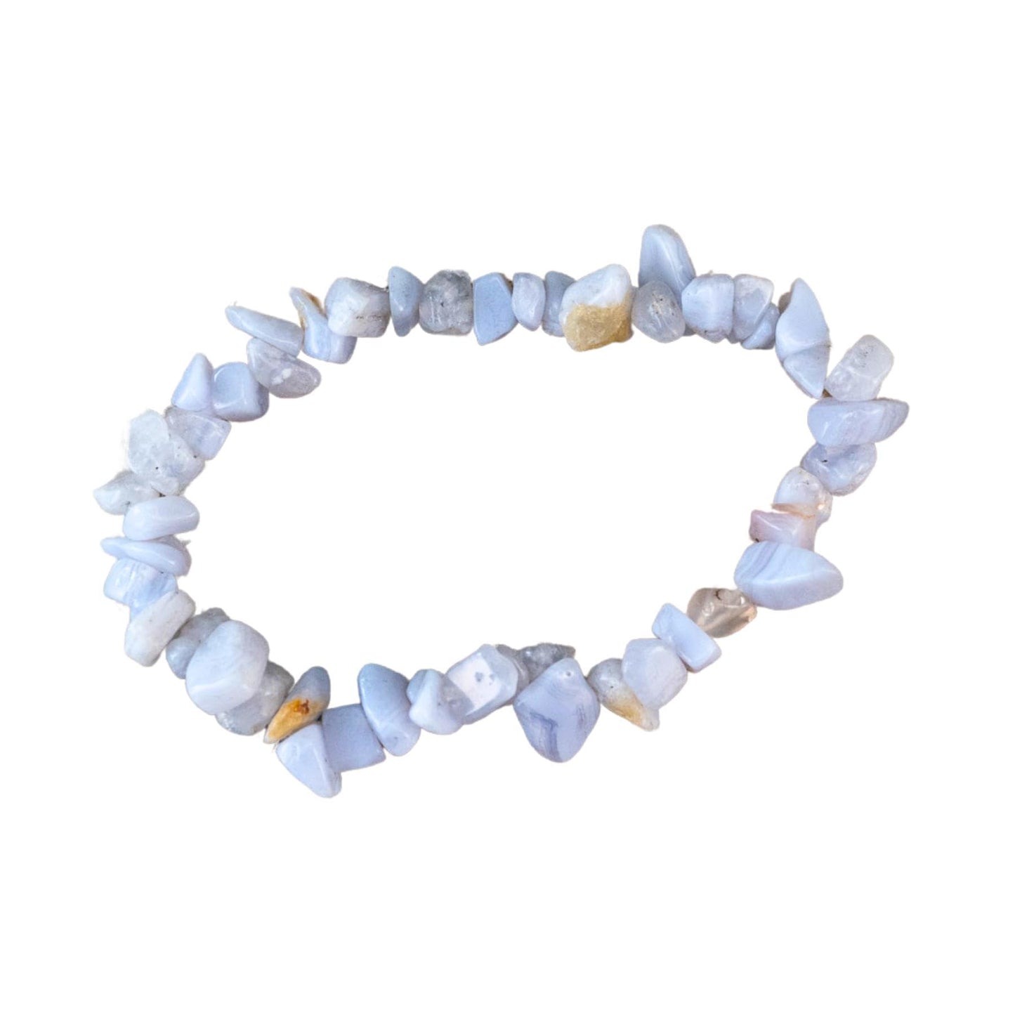 Down To Earth Blue Lace Agate Gemstone Stretch Bracelet Small Crystal Healing Bracelet (Blue Lace Agate)