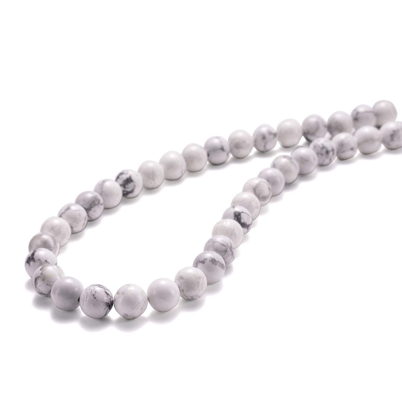 BEADIA Natural White Howlite Stone Round Loose Semi Gemstone Beads for Jewelry Making 10MM 38PCS