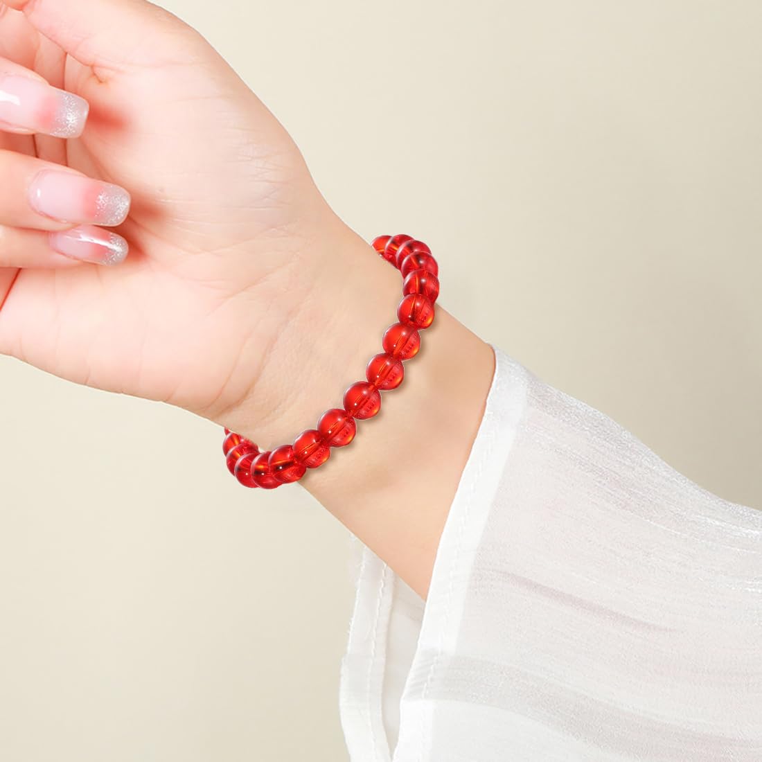 Udolfly Womens Crystal Beaded Bracelets for Women Men Protective Energy Bracelet Natural Gemstone Bead Bracelet 4mm Carnelian New