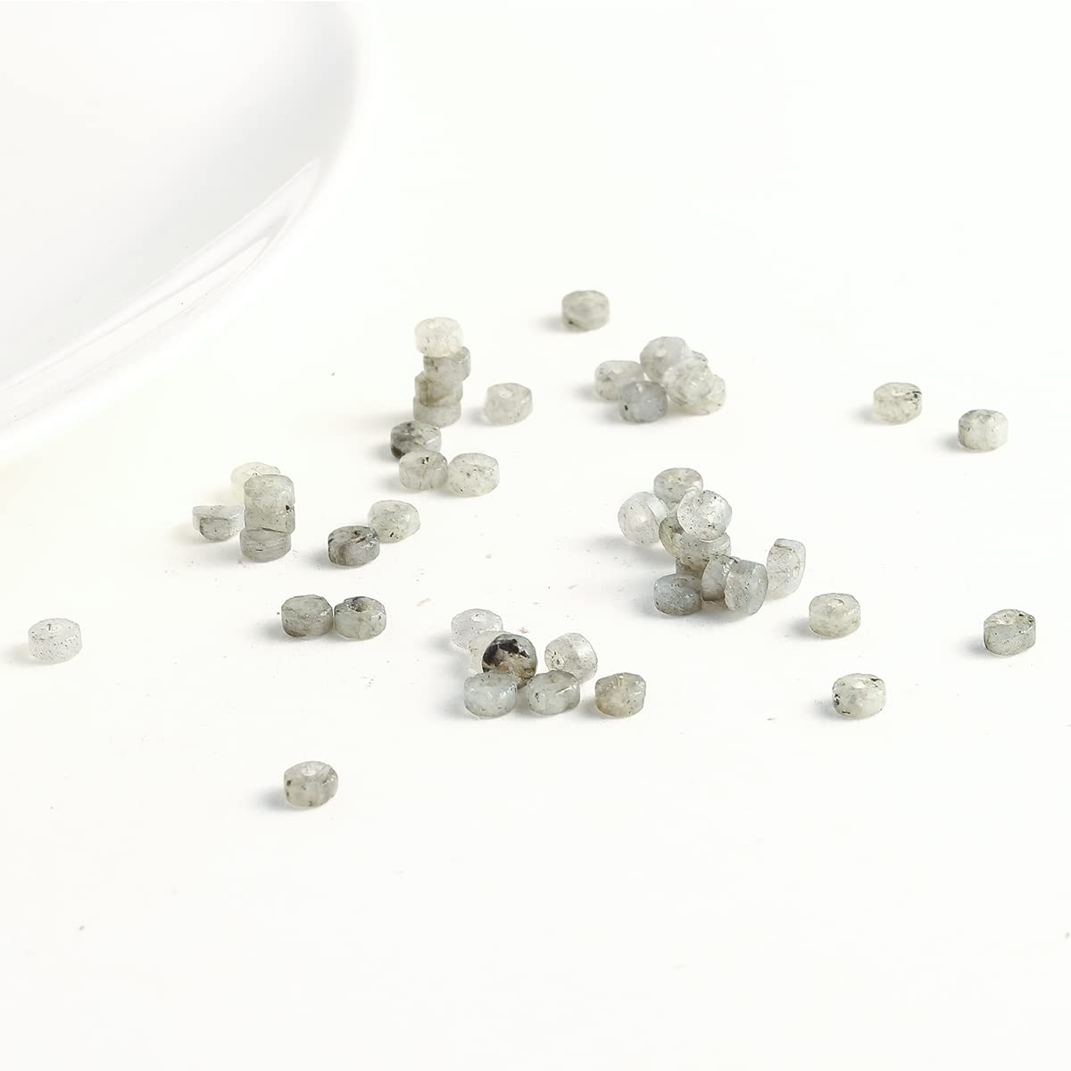 Natural Spectrolite Stone Spacer Beads 4x2mm 38cm/str Flat Round Loose Semi Gemstone Caps for Making Bracelets Necklace