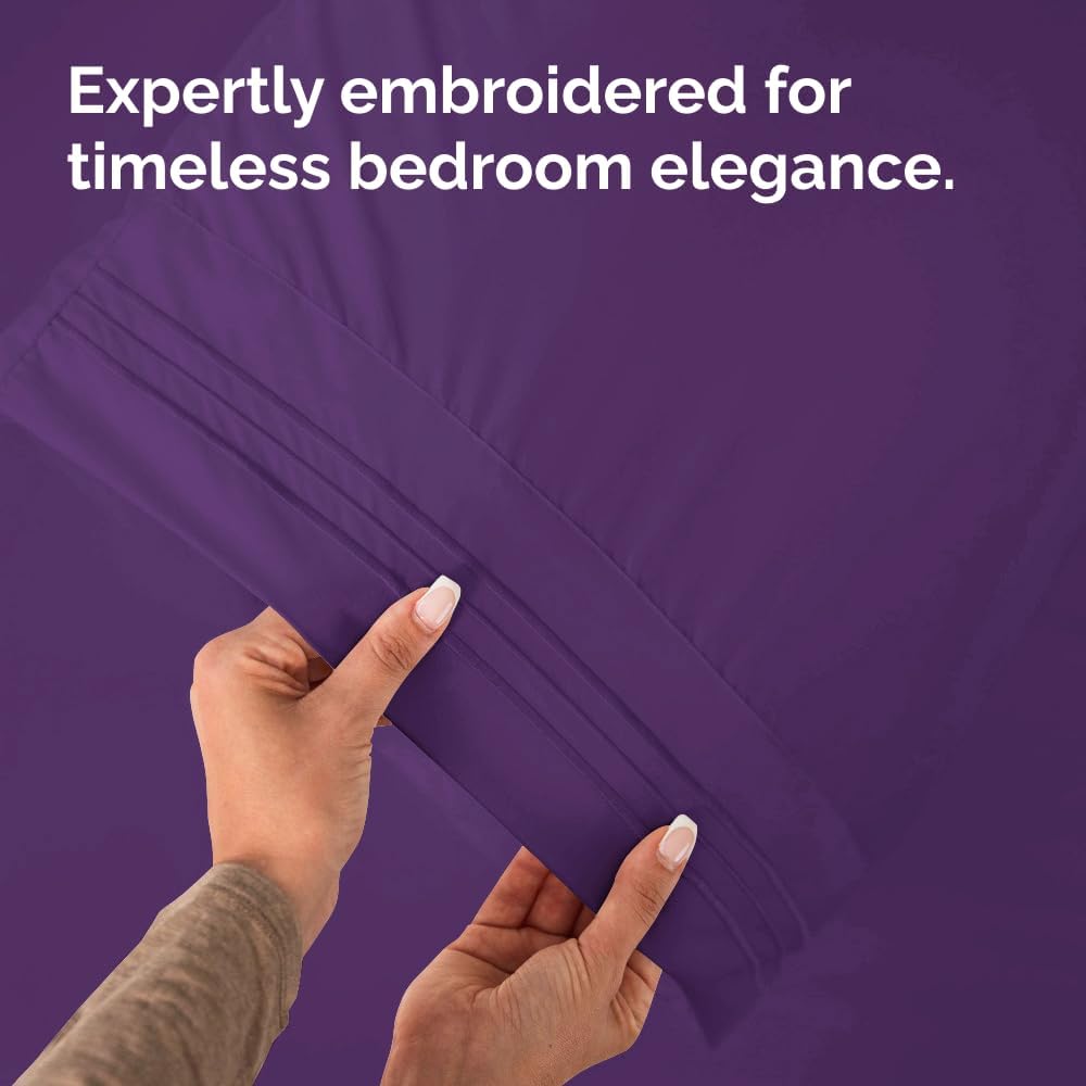 Skiennix Body Pillowcases Set of 2 | 20x54 Soft, Breathable Covers for Side Sleepers - Purple, Machine Washable