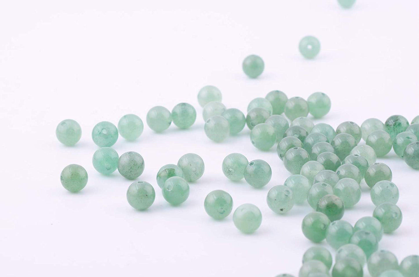 Natural Stone Beads 100pcs 6mm Green Aventurine Round Genuine Stone Beading Loose Gemstone Hole 1mm DIY Charm Smooth Beads for Bracelet Necklace Earrings Jewelry Making (Green Aventurine, 6mm)