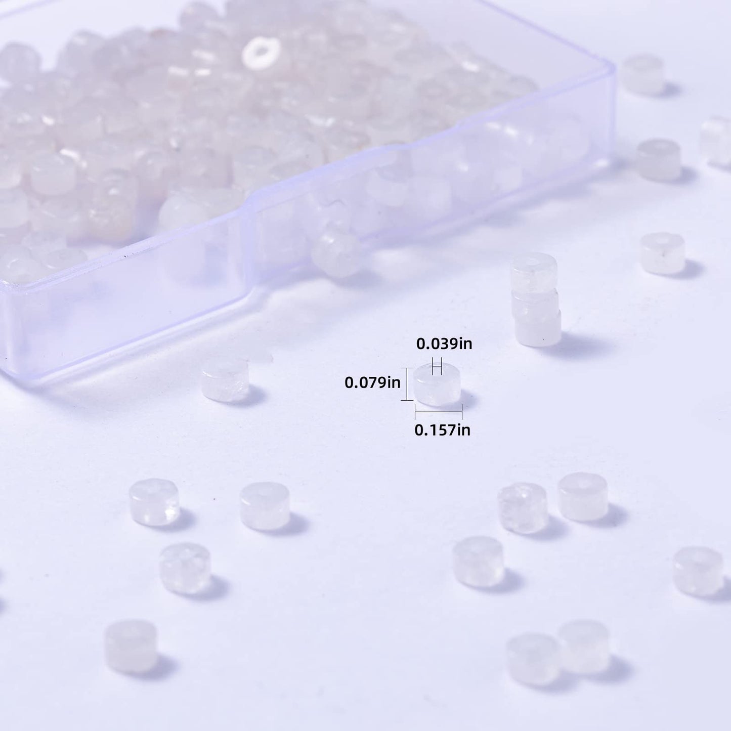 Natural White Agate Stone Spacer Beads 4x2mm 38cm/str Flat Round Loose Semi Gemstone Caps for Making Bracelets Necklace