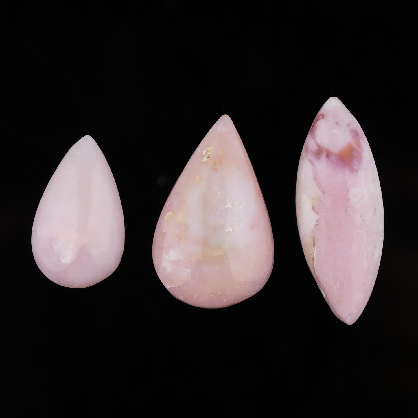 ColouredRocks (3pcs. PINK OPAL, Mix Shape, Natural Cabochon Crystals, Loose Gemstone, Wholesale Polished Supply, Jewelry Making, DIY Craft, Gem Collection (20-30mm free size)