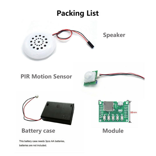 Stemedu MP3 Playback Kit Music Voice Recording Module DIY Welcomer Sound Recording Board with Speaker and PIR Infrared Sensor, Support USB Download and TF Card