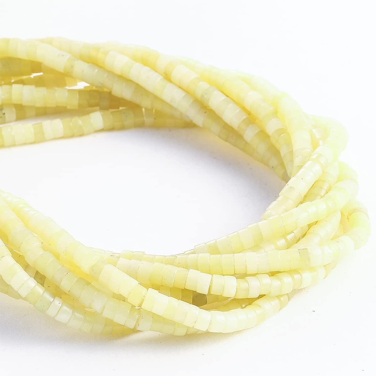 Natural Lemon Jade Stone Spacer Beads 4x2mm 38cm/str Flat Round Loose Semi Gemstone Caps for Making Bracelets Necklace