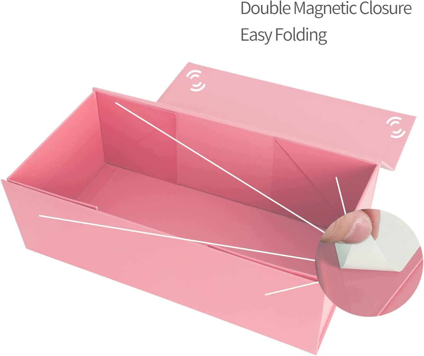 Pink Gift Box 12" x 6" x 4" with Magnetic Closure Lid Gifts Boxe for Presents,Bridesmaid Gifts Boxes,Cute Box,Birthday Gift Boxe,Luxury for Gifts Packaging, Magnetic Gift Boxes for Wrapping Gifts (Pink)
