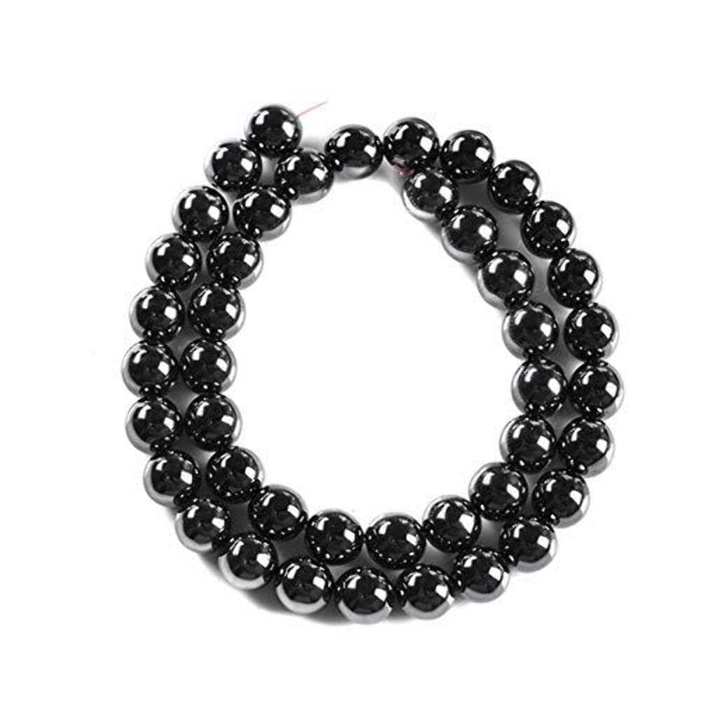Natural Stone Beads 6mm Hematite Gemstone Round Loose Beads Crystal Energy Stone Healing Power for Jewelry Making DIY,1 Strand 15"