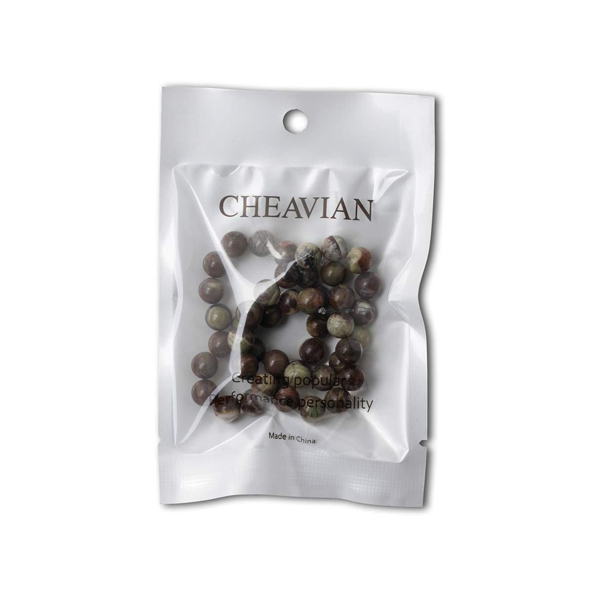 CHEAVIAN 45PCS 8mm Natural Patterned Agate Round Loose Beads for Jewelry Making 1 Strand 15 inches