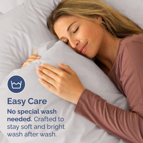 King Pillow Cases by [Brand Name] - Ultra Soft Hotel Quality Covers | Wrinkle-Free & Fade Resistant - Light Grey, Set of 2