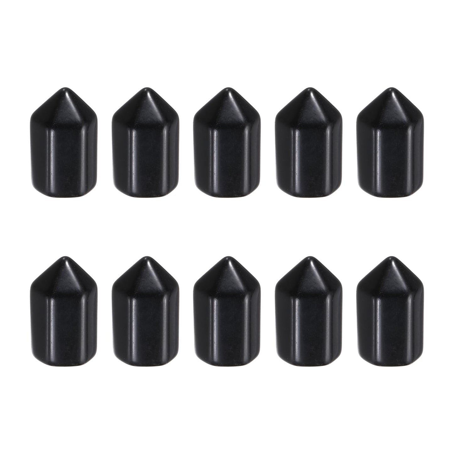 MECCANIXITY Crystals Wands Black Obsidian Hexagonal Faceted Single Points Towers Pocket Polished Stone Bulk for Energy Chakra Meditation Crystal Healing, 15 x 25mm (Black),5Pcs