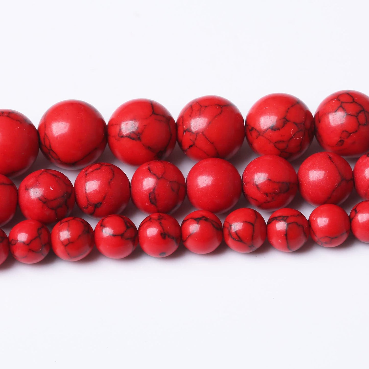 36PCS 10MM Beads Red Turquoise Beads with Mother-of-Pearl Round Loose Beads Natural Gem Beads for Jewelry Making 15"