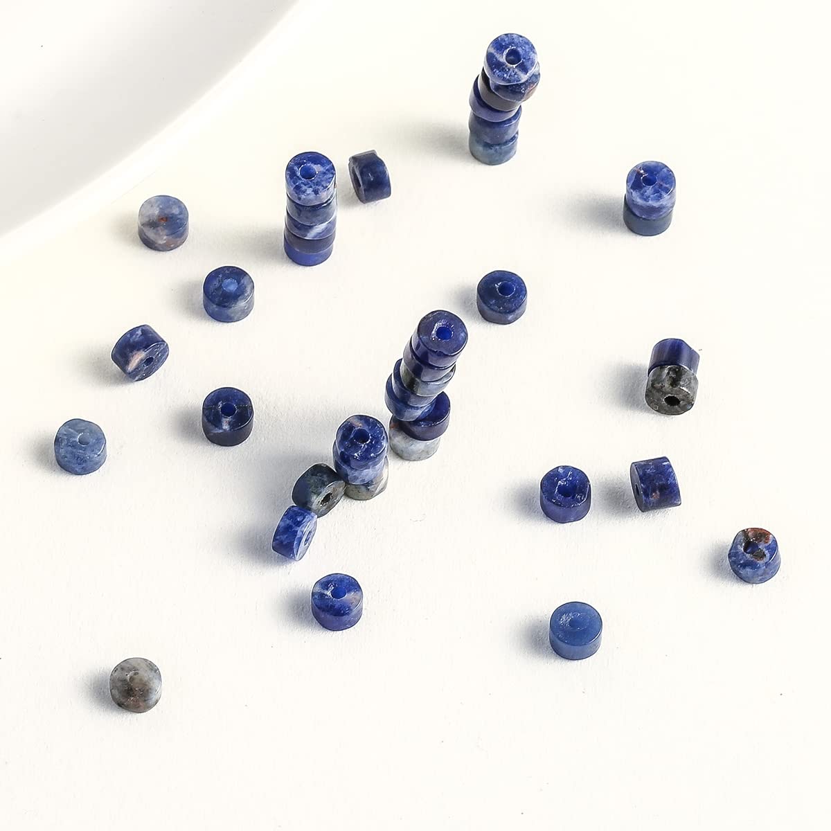 Natural Blue Sodalite Stone Spacer Beads 4x2mm 38cm/str Flat Round Loose Semi Gemstone Caps for Making Bracelets Necklace
