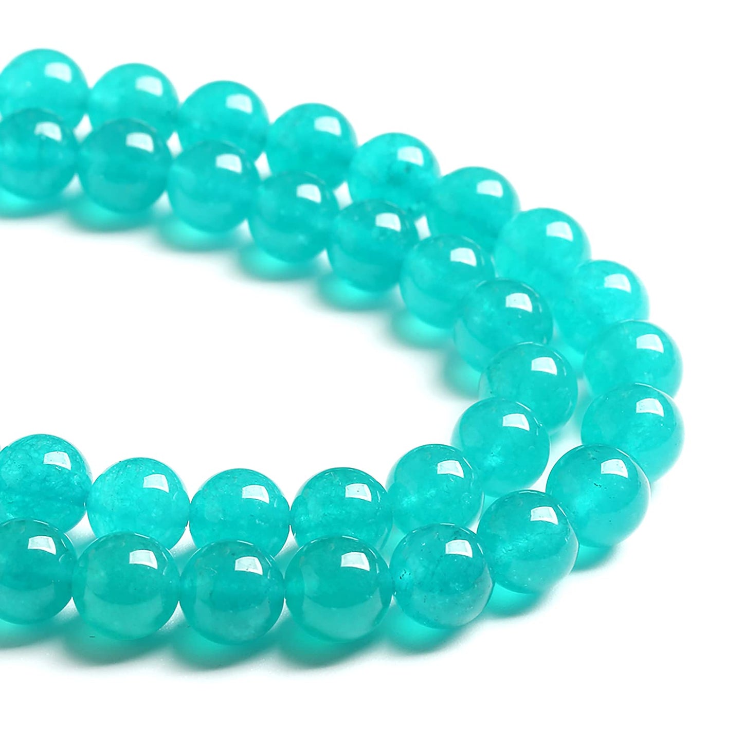 10MM 36PCS Natural Blue Amazonite Chalcedony Stone Crystal Loose Beads for Jewelry Making DIY Bracelet Necklace