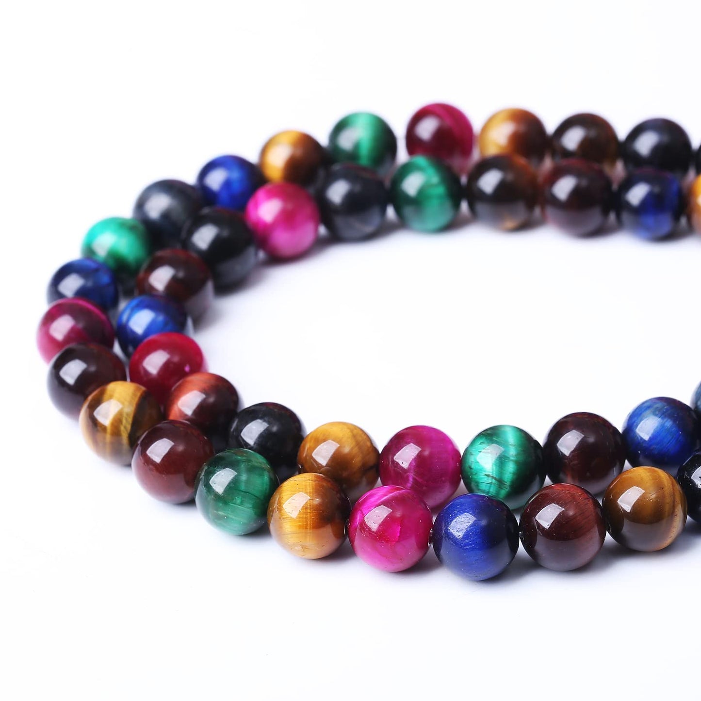 32PCS 12MM AAA Colorful Tiger Eye Stone Beads Natural Gemstone Bead Crystal Healing Energy Jewelry Making DIY 15 inches