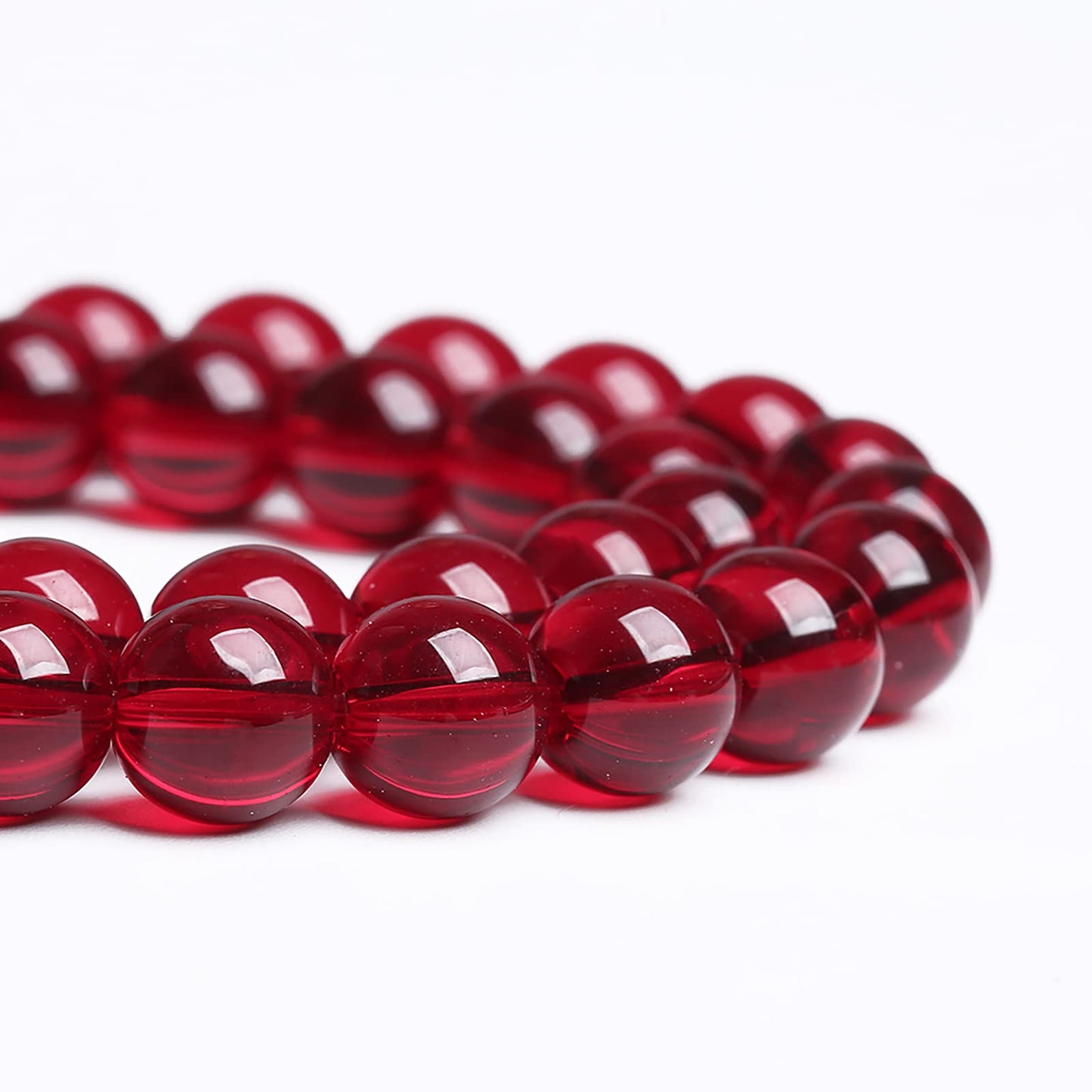 12MM 30PCS Garnet Red Glass Crystal Spacer Loose Beads for Jewelry Making DIY Bracelet 15 Inches 1 Strand