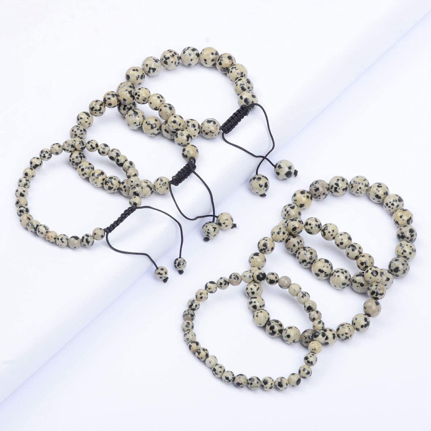 AD Beads Natural Gemstone Round Loose Beads 15" for Bracelet Necklace Earrings Jwelery Making Crafts DIY (6mm, Dalmation)