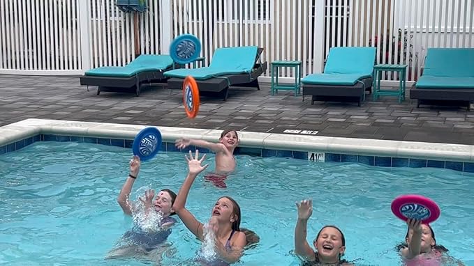 Disc - Water Disc Toy for Spring & Summer Fun - Skips, Slides, Jumps - Pools, Beaches & Backyards Fun for All Ages (Blue)