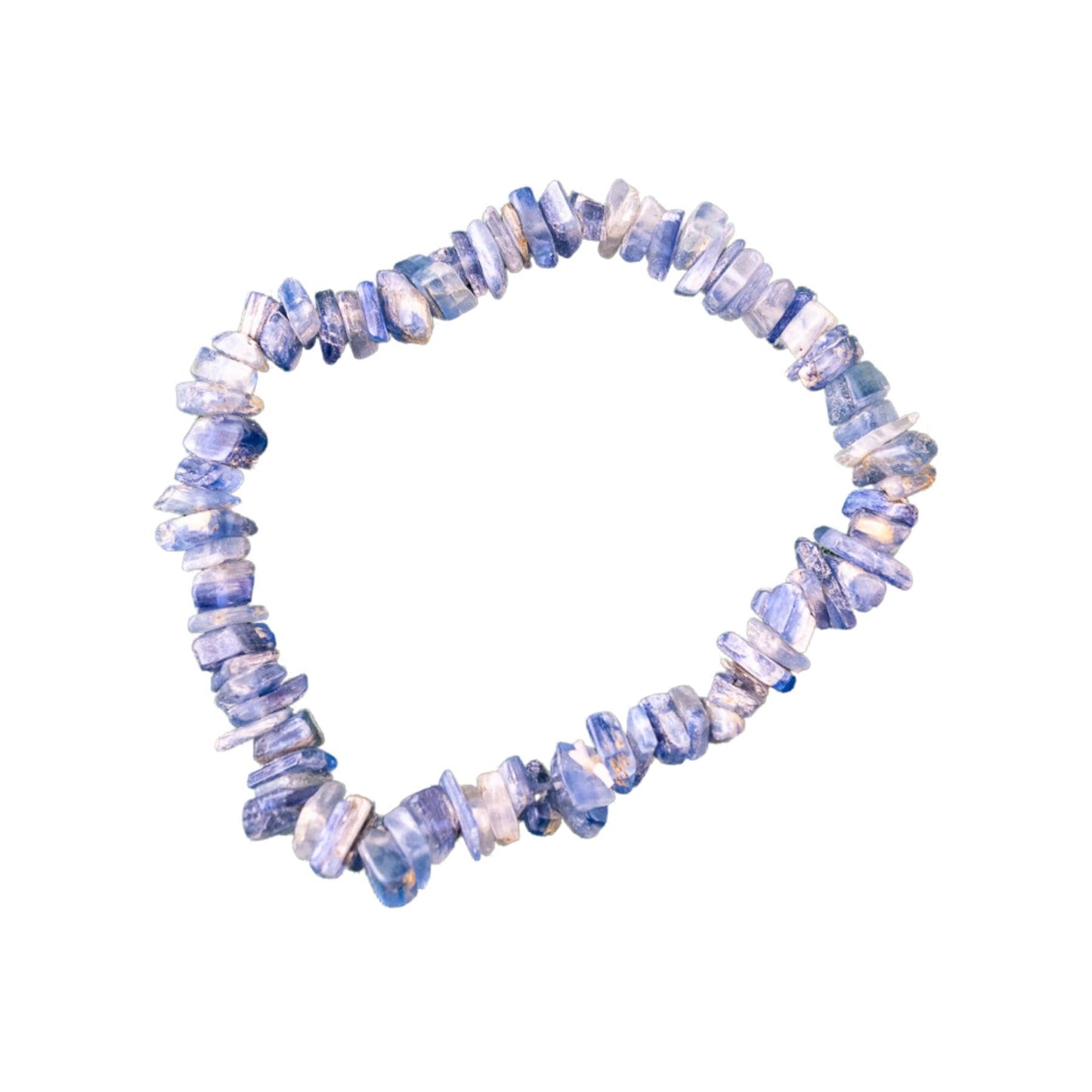 Down To Earth Blue Kyanite Natural Gemstone Bracelets, Chakra Crystal Healing Chip Stretch Bracelets, Stretch Bracelets for Women (Blue Kyanite)