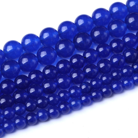 32PCS 12MM Natural Blue Chalcedony Stone Beads Energy Healing Beads for DIY Jewelry Bracelet Necklace Making for Jewelry Making15Inch