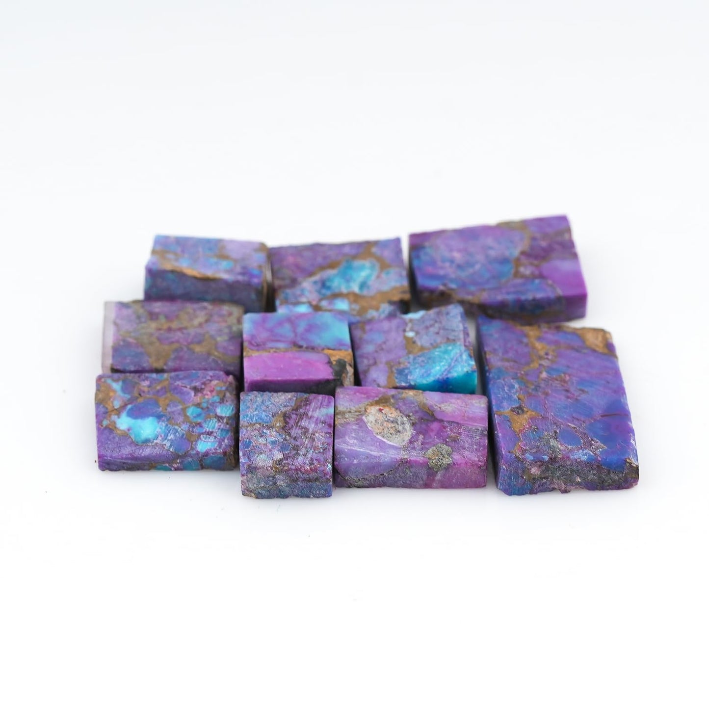 ColouredRocks (10pcs) PURPLE TURQUOISE (6-10 mm size) Raw Crystals, Raw Stones, Rough Gemstones, Jewelry Making Supply, Cabbing, Polishing, Cutting, DIY, Crafts
