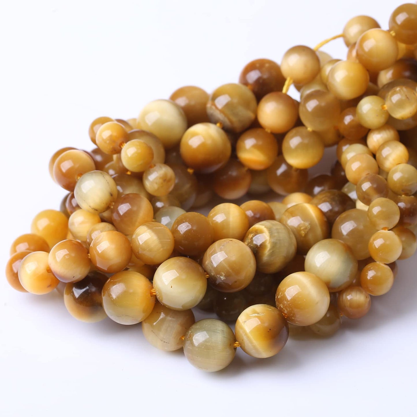 90PCS 4MM AAA Gold Tiger Eye Stone Beads Natural Gemstone Bead Crystal Healing Energy Jewelry Making DIY 15 inches