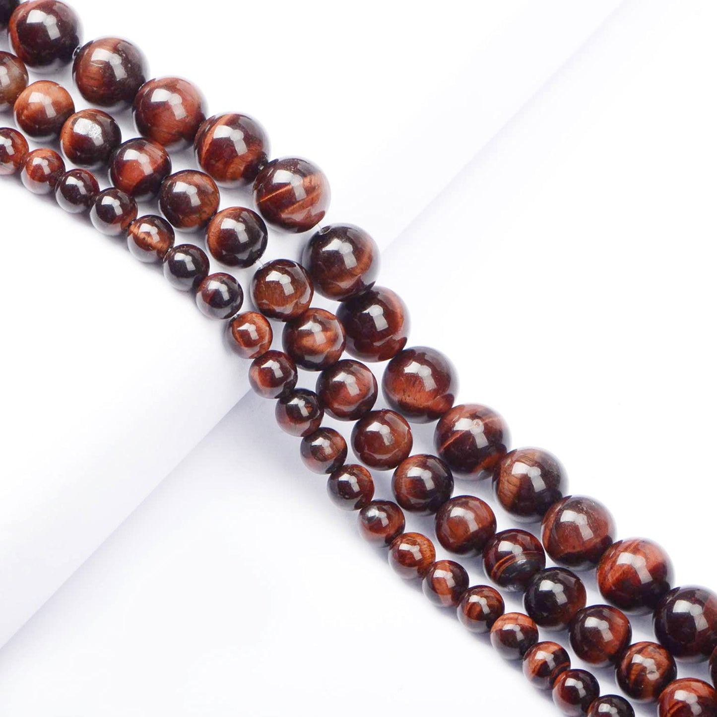 AD Beads Natural Gemstone Round Loose Beads 15" for Bracelet Necklace Earrings Jwelery Making Crafts DIY (4mm, Red Tiger Eye)