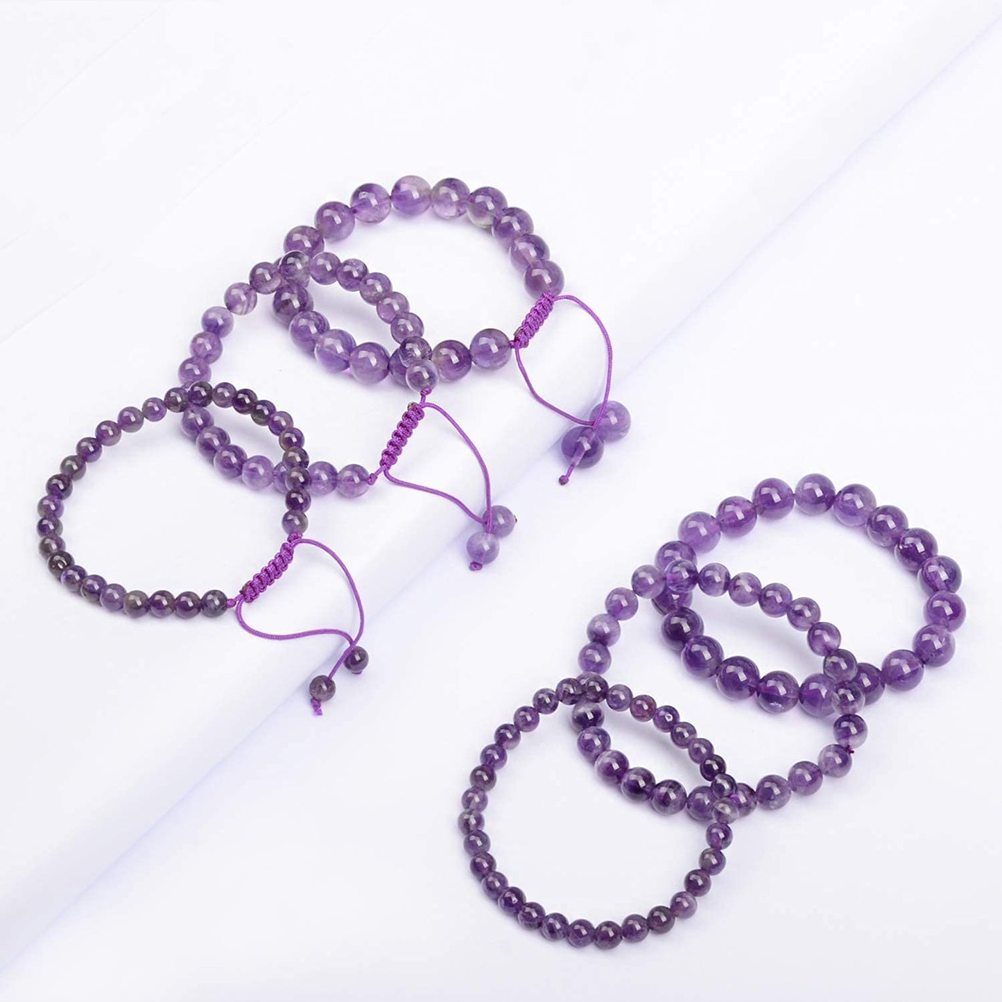 AD Beads Natural Gemstone Round Loose Beads 15" for Bracelet Necklace Earrings Jwelery Making Crafts DIY (4mm, Purple Amethyst)