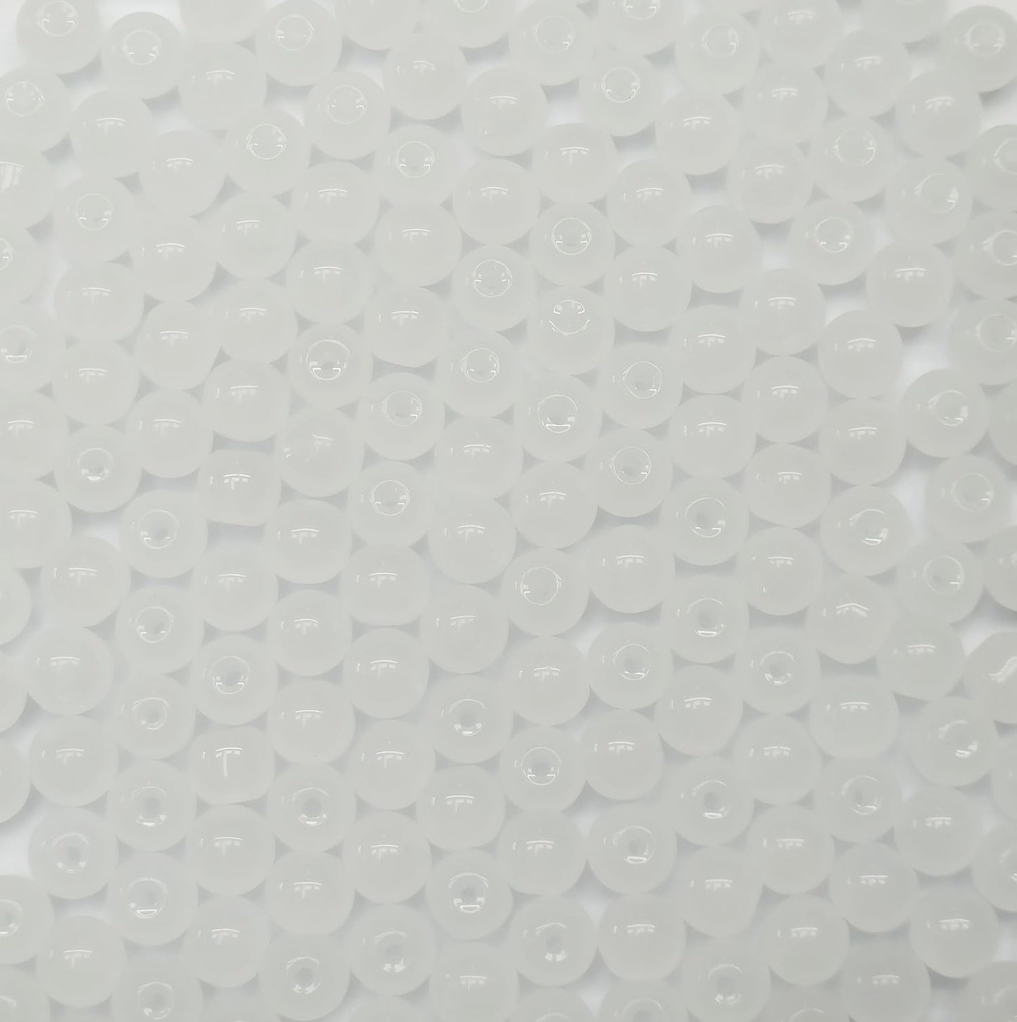 200PCS Glass Beads 8mm Glass Beads for Jewelry Making Soild White Round Loose Beads for Bracelets DIY Crafts (White)