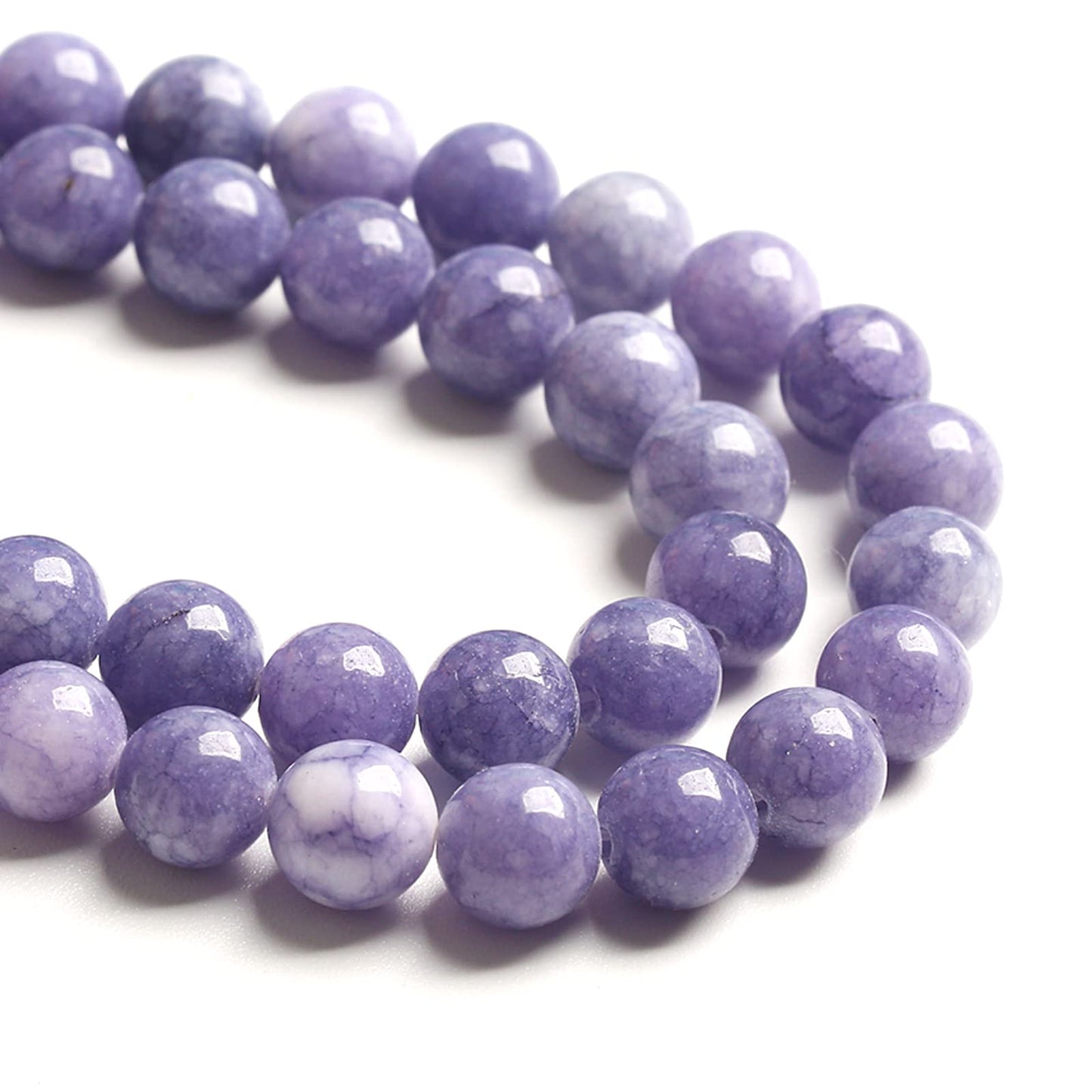 4MM 86PCS Lavender Purple Chalcedony Stone Loose Beads for Jewelry Making DIY Bracelet Necklace