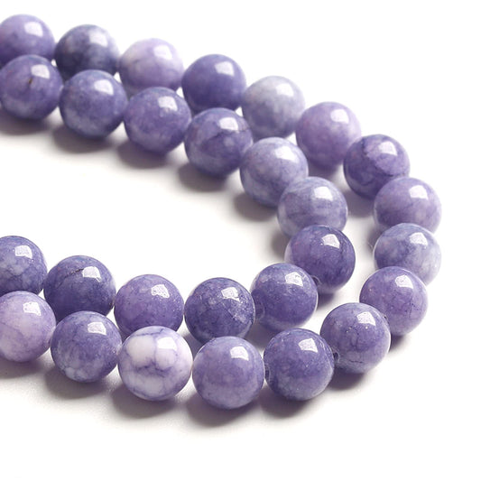160PCS 4MM Lavender Purple Chalcedony Stone Loose Beads for Jewelry Making DIY Bracelet Necklace